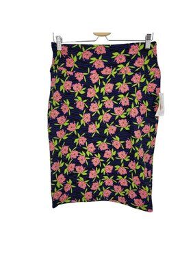 LuLaRoe Floral Pencil Skirt cassie Stretch Bodycon Cottagecore Retro Mod m